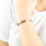 Wholesale jewelry 18K Gold PVD Hope within Me Engraved Bangle Bracelet- gold and stainless model