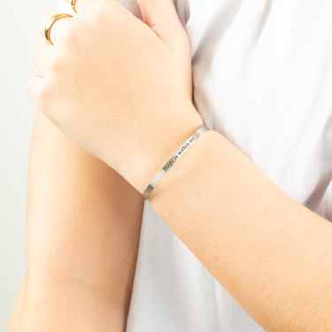 Wholesale jewelry 18K Gold PVD Hope within Me Engraved Bangle Bracelet- stainless model