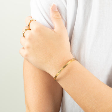 Wholesale jewelry 18K Gold PVD Hope within Me Engraved Bangle Bracelet- gold model