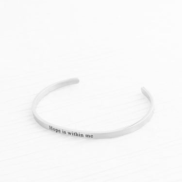 Wholesale jewelry 18K Gold PVD Hope within Me Engraved Bangle Bracelet- stainless studio