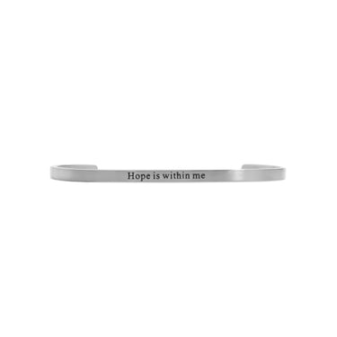 Silver / 18K Gold PVD Stainless Steel Hope is within me Bracelet / BRJ1040