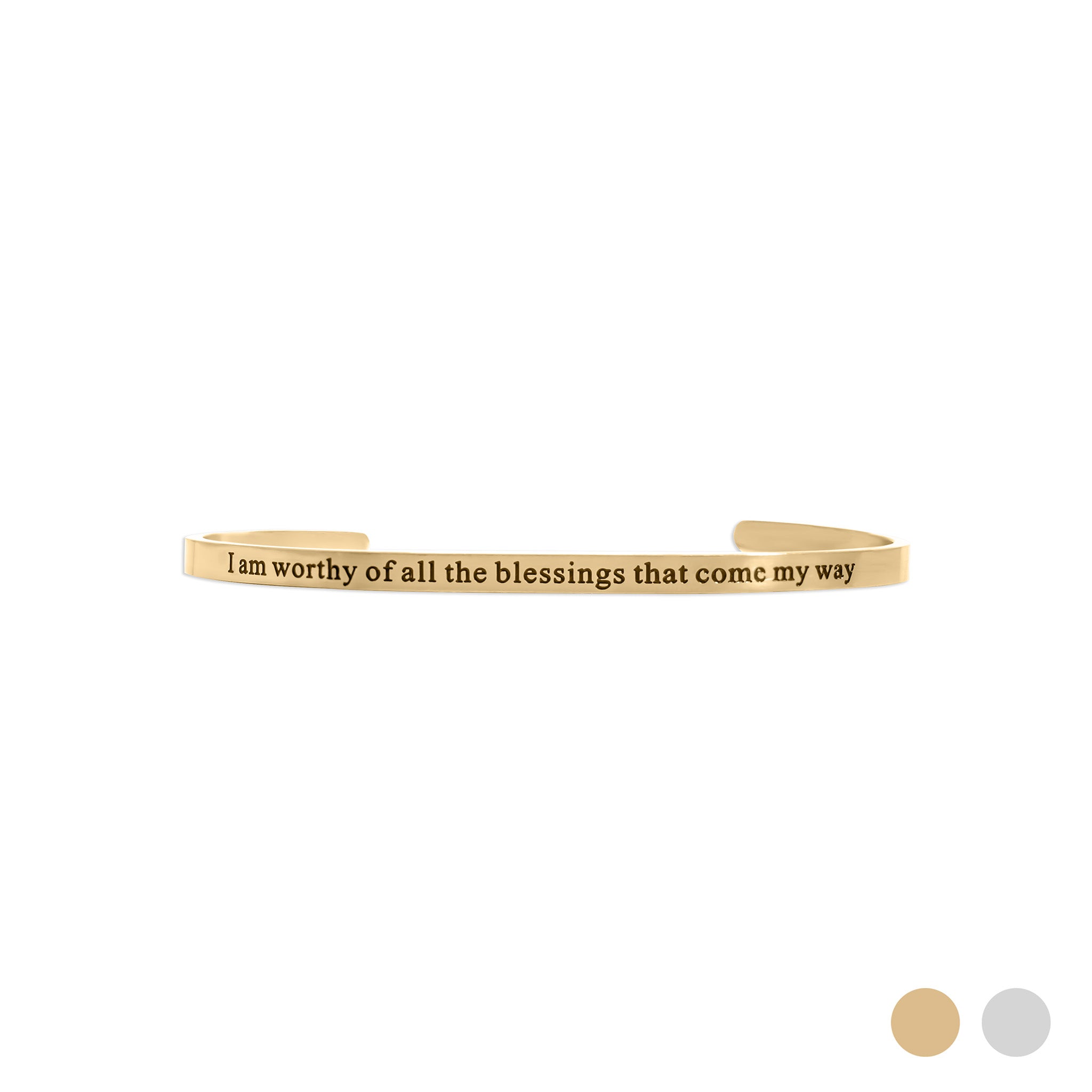 18K Gold PVD I am worthy of all the blessings that come my way / BRJ1041