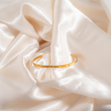 18K Gold PVD Stainless Steel Let your Light Shine Bracelet