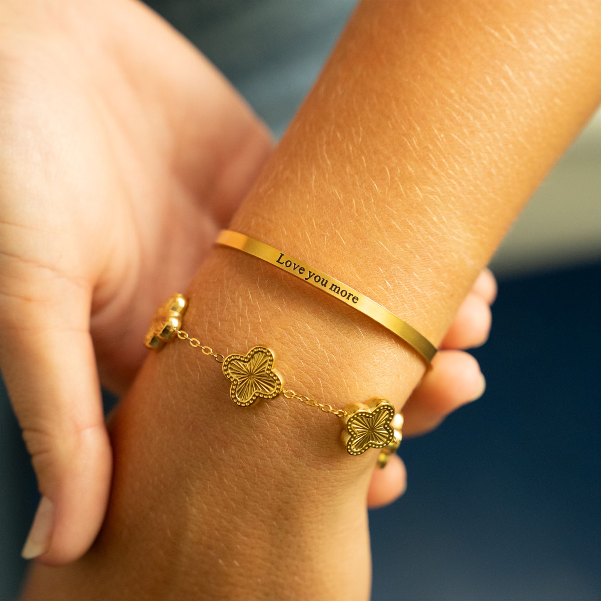 18K Gold PVD Stainless Steel Love you more Bracelet / BRJ1043