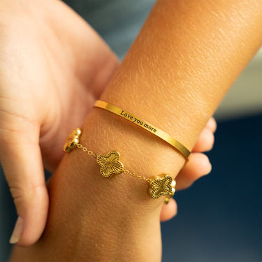 18K Gold PVD Stainless Steel Love you more Bracelet / BRJ1043