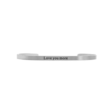 Silver / 18K Gold PVD Stainless Steel Love you more Bracelet / BRJ1043