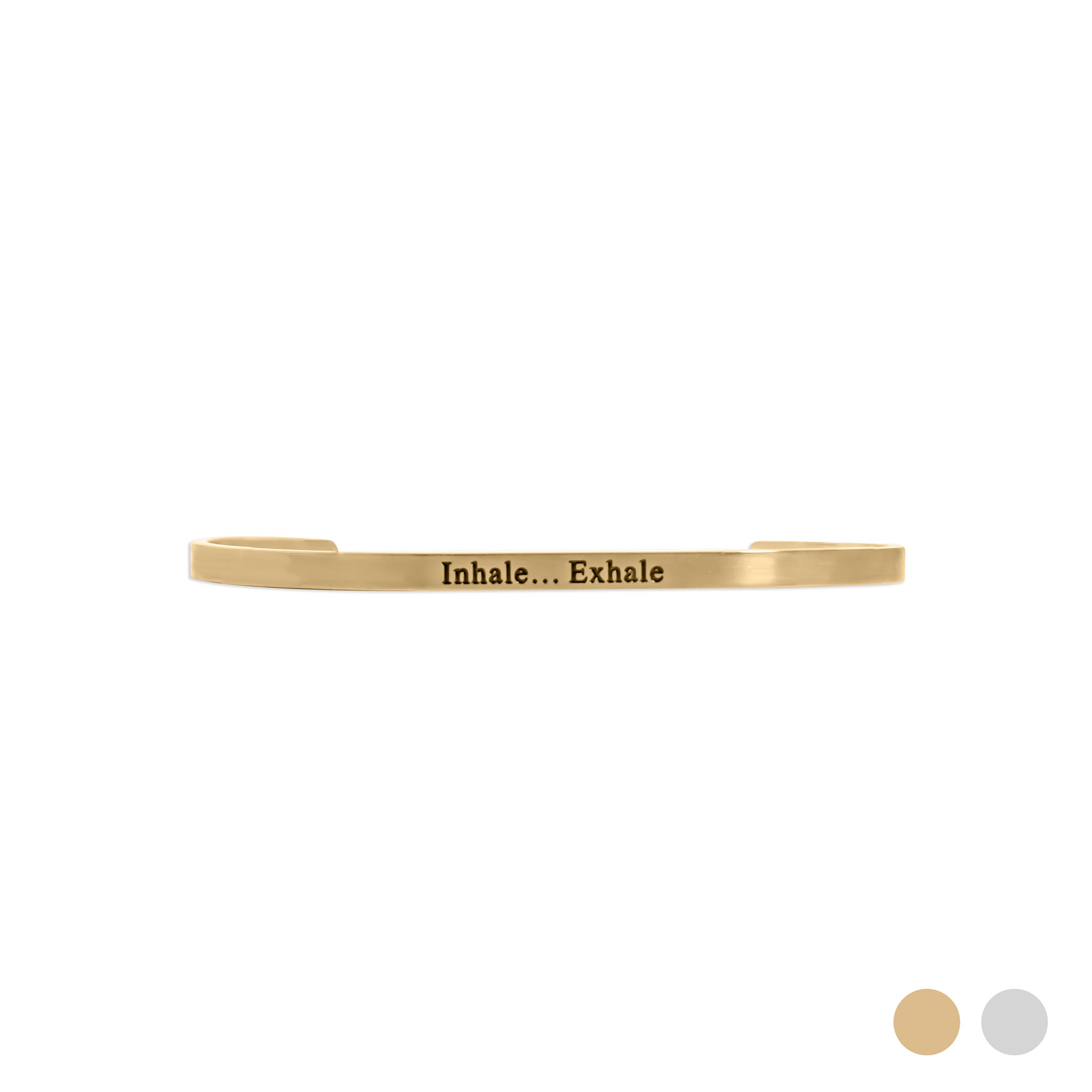 18K Gold PVD Stainless Steel Inhale Exhale Bracelet
