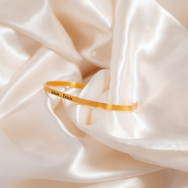 18K Gold PVD Stainless Steel Inhale Exhale Bracelet
