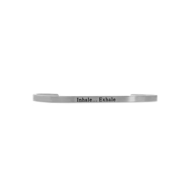 Silver / 18K Gold PVD Stainless Steel Inhale Exhale Bracelet