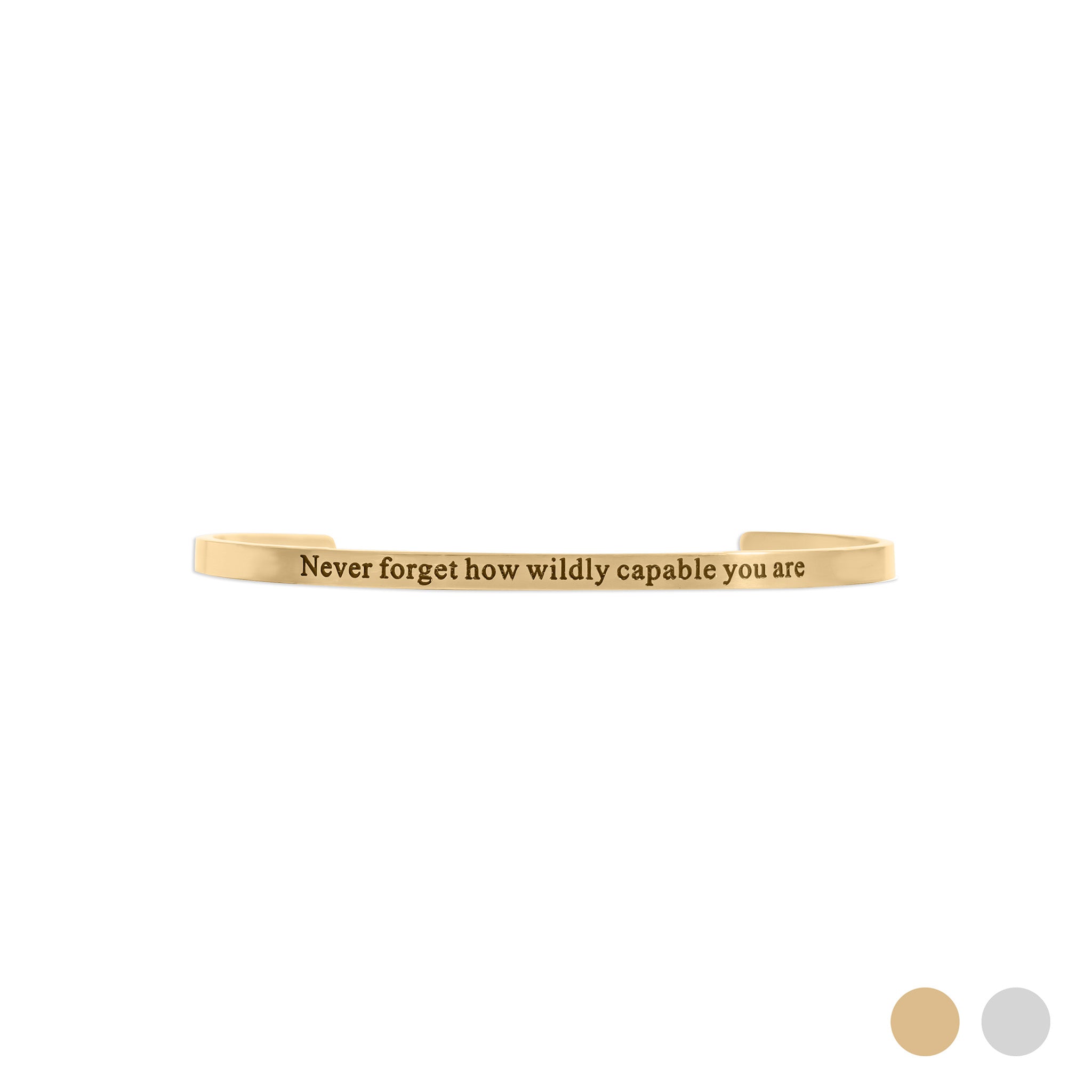 18K Gold PVD "Never forget how wildly capable you are" Bracelet / BRJ1045
