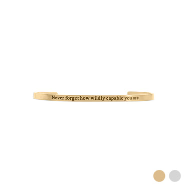 18K Gold PVD "Never forget how wildly capable you are" Bracelet / BRJ1045