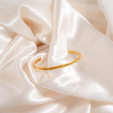 18K Gold PVD "Never forget how wildly capable you are" Bracelet / BRJ1045
