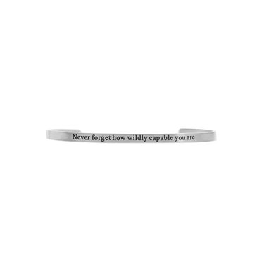 Silver / 18K Gold PVD "Never forget how wildly capable you are" Bracelet / BRJ1045