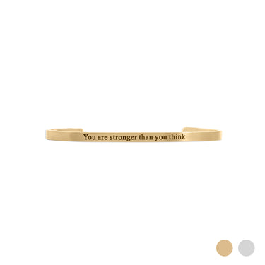 18K Gold PVD "You are stronger than you think" Bracelet
