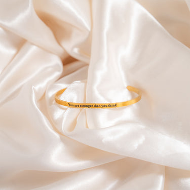 18K Gold PVD "You are stronger than you think" Bracelet