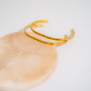 BRJ104618K Gold PVD "Never forget how wildly capable you are" Bracelet / BRJ104 / BRJ1046
