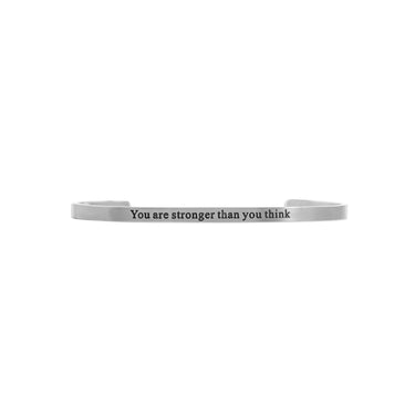 Silver / 18K Gold PVD "You are stronger than you think" Bracelet