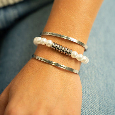 Silver / 18K Gold PVD "You are stronger than you think" Bracelet