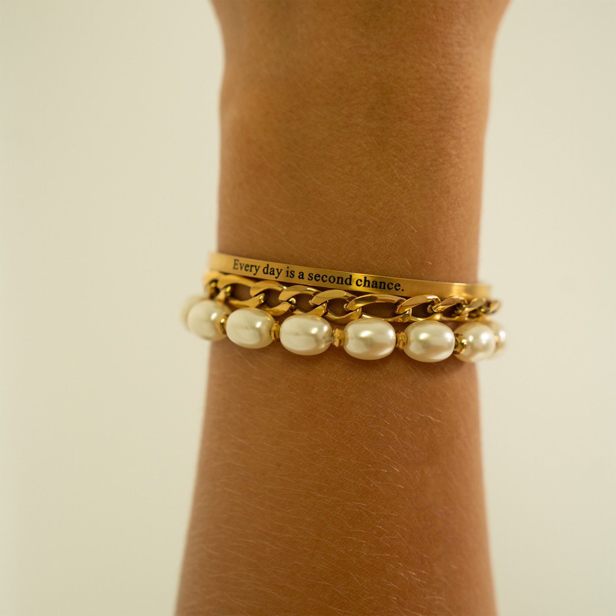 18K Gold PVD Every day is a second chance