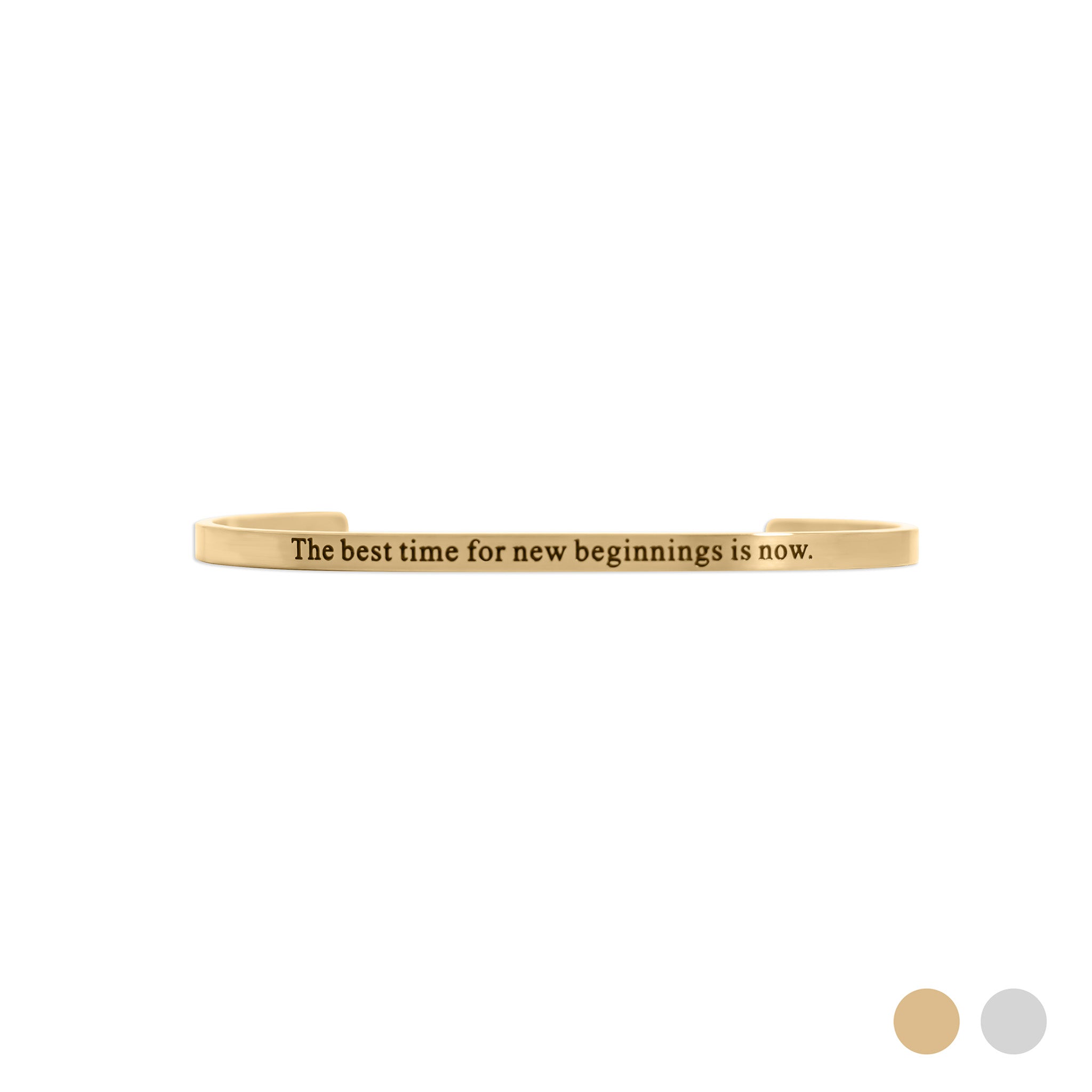 18K Gold PVD "The best time for new beginnings is now" Bracelet