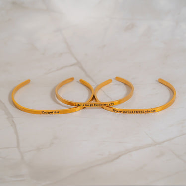 Life is tough So Are You Engraved Bangle Bracelet