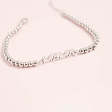 18K gold PVD Stainless Steel Mama Beaded Bracelet 