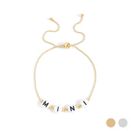 18K gold PVD Stainless Steel Beaded "Mini" Adjustable Bracelet