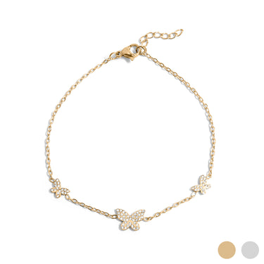 Gold Steel Butterfly Bracelet