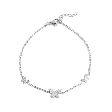 Silver Steel Butterfly Bracelet