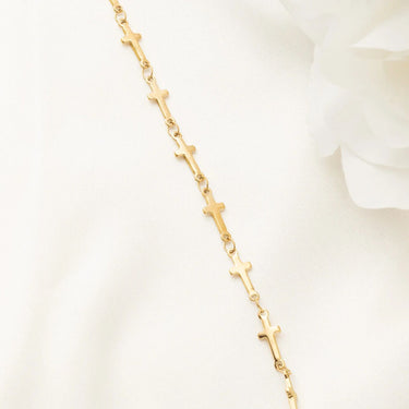 Wholesale jewelry 18K Gold PVD Stainless Steel The Guided Cross Bracelet Gift Set - gold studio 