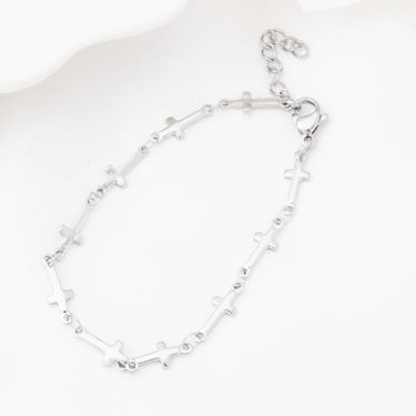 18K Gold PVD Stainless Steel Cross Chain Bracelet- stainless studio 