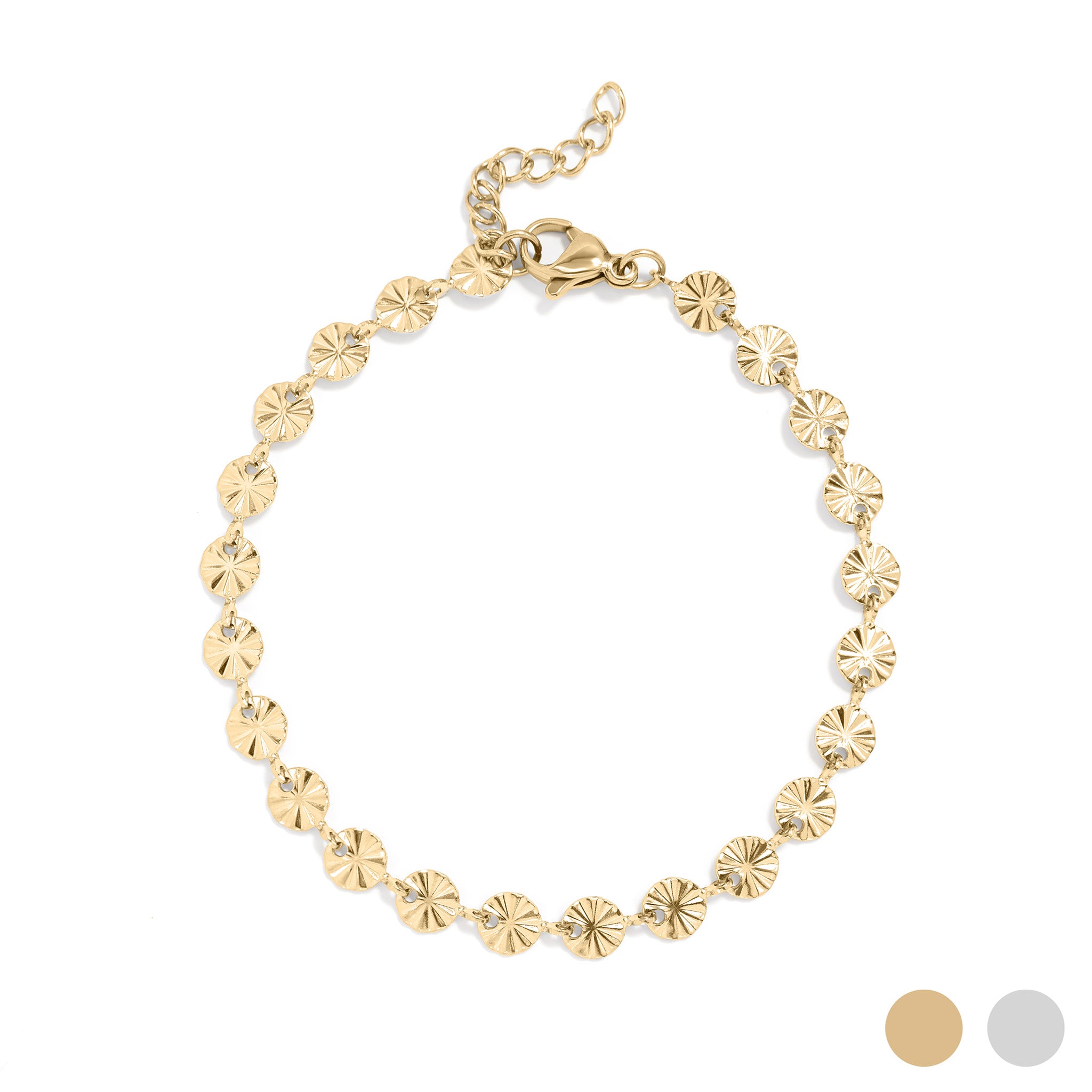 Stainless Steel Sunburst Bracelet