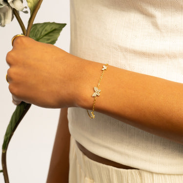 Gold Steel Butterfly Bracelet