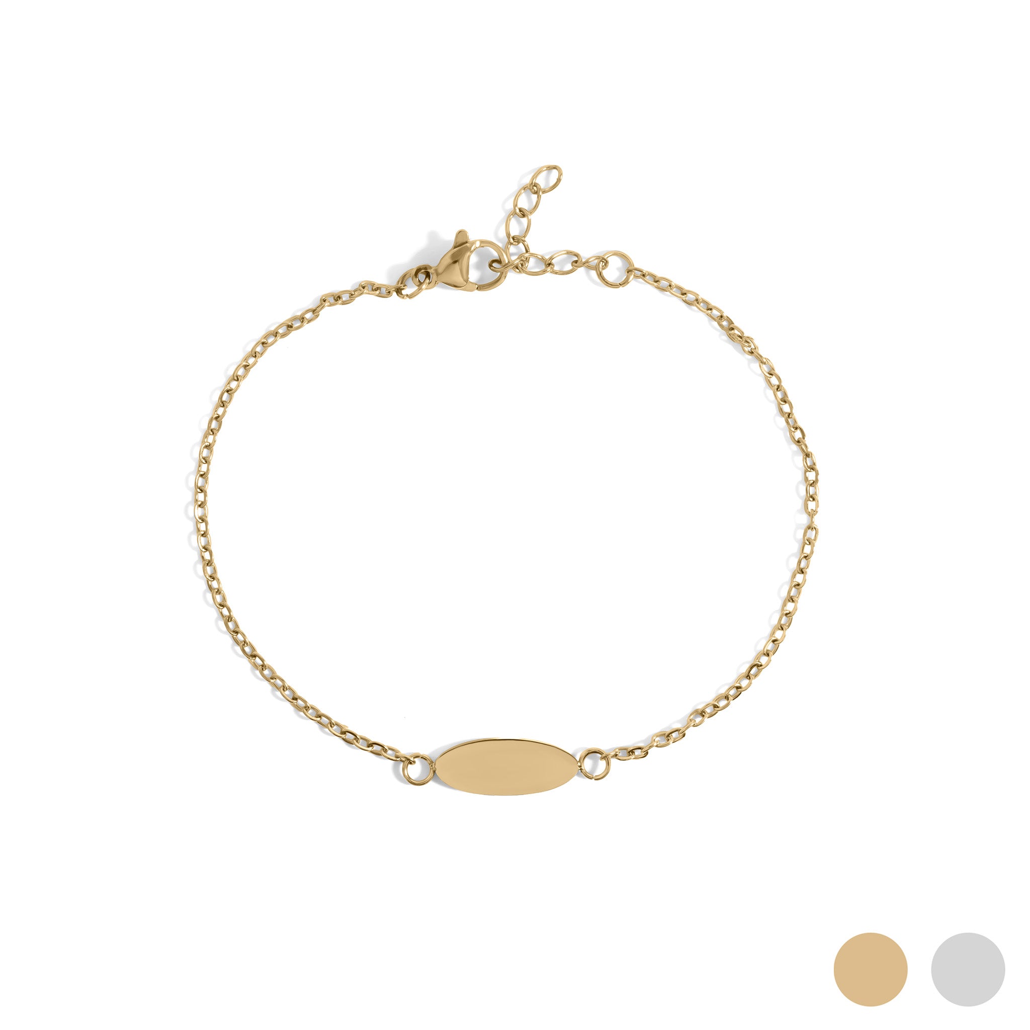 18K Gold PVD Stainless Steel Blank Bracelet / BRJ1076