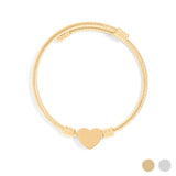 Gold Engravable Heart Cuff Bracelet