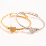 Gold & Silver Engravable Heart Cuff Bracelet