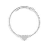 Silver Engravable Heart Cuff Bracelet