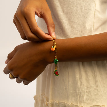 Gold Fruit Charm Bracelet