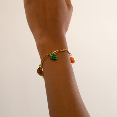Gold Fruit Charm Bracelet