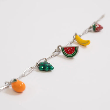 Silver Fruit Charm Bracelet