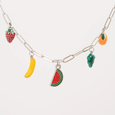 Silver Fruit Charm Bracelet