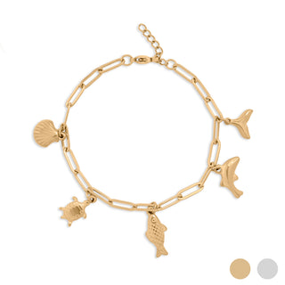 Gold Sea Vacation Charm Bracelet