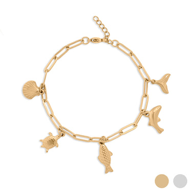 Gold Sea Vacation Charm Bracelet