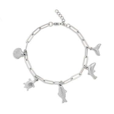Silver Sea Vacation Charm Bracelet