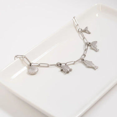 Silver Sea Vacation Charm Bracelet