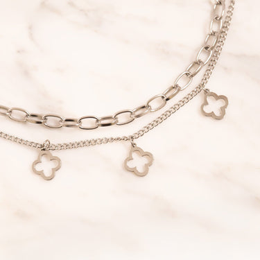 Silver Lucky Clover Charm Bracelet