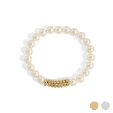 8mm Kiska Glass Pearl Stretch Bracelet