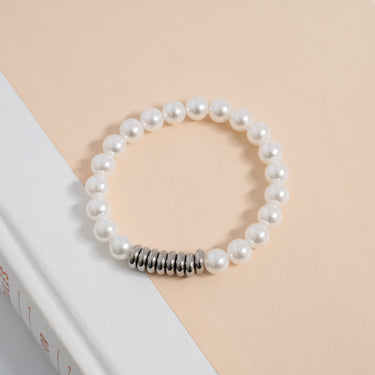 8mm Kiska Glass Pearl Stretch Bracelet