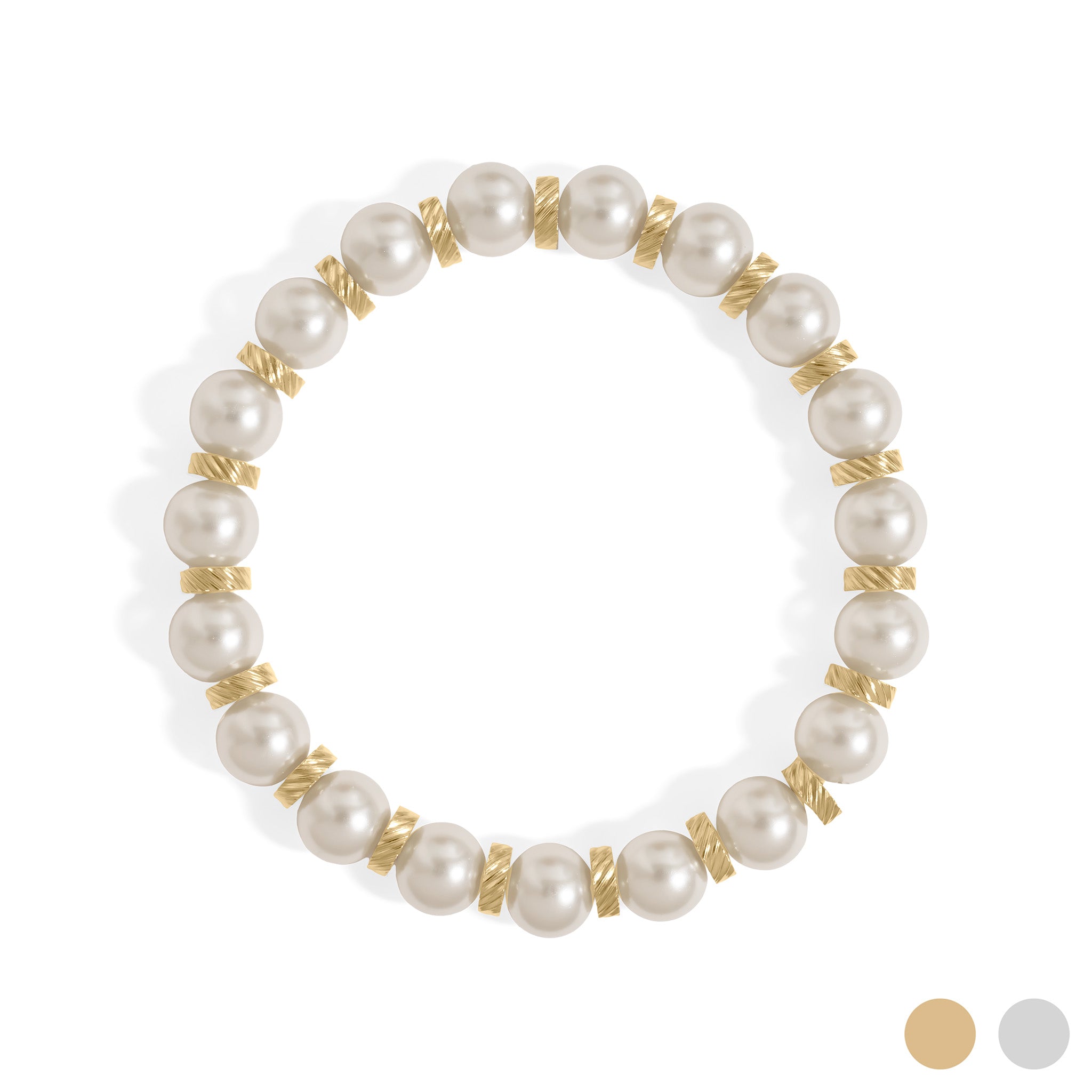 8mm Kiska Glass Pearl Stretch Bracelet