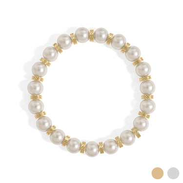 8mm Kiska Glass Pearl Stretch Bracelet